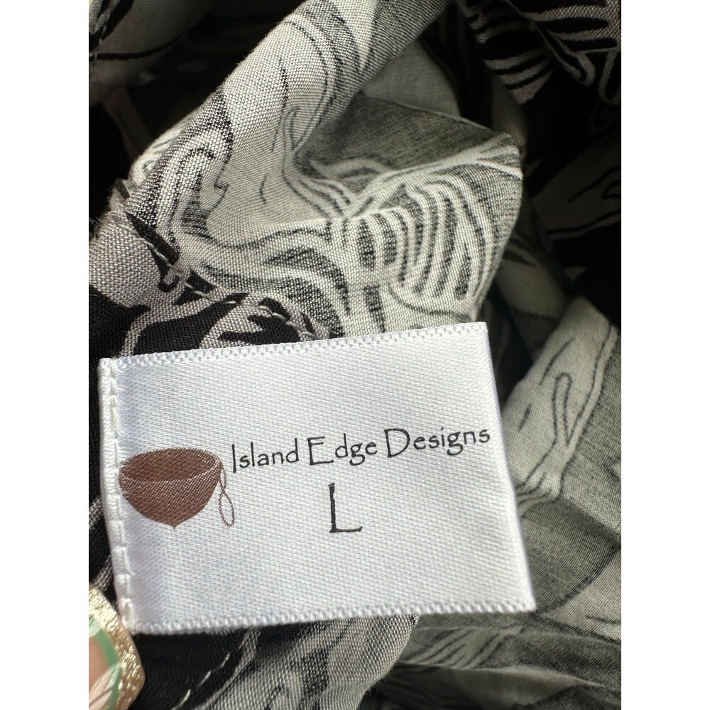 Island Edge Designs Hawaiian Aloha Tiare Floral Bell Quarter Sleeve Mini Dress L - Picture 5 of 6
